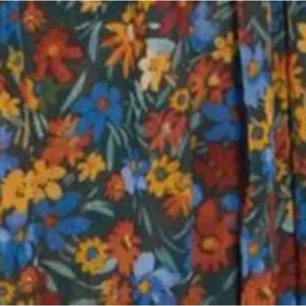 Surplice‎ Neck Three-Quarter Sleeve Floral Print Faux Wrap Midi Dress Sz 8 - Picture 10 of 14